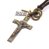 leather crucifix necklace