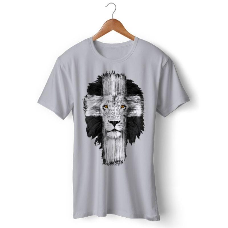 lion-cross-t-shirt gray