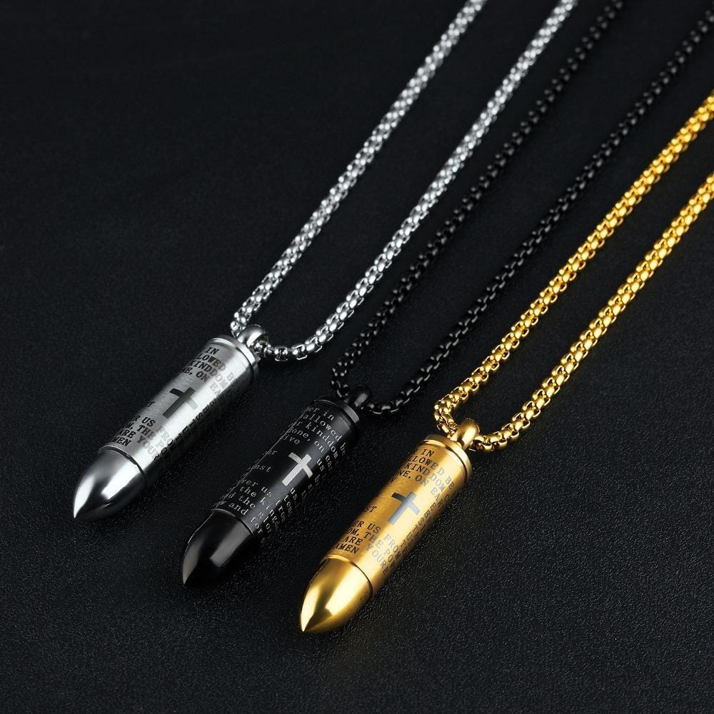 Lord's Prayer Bullet Necklace