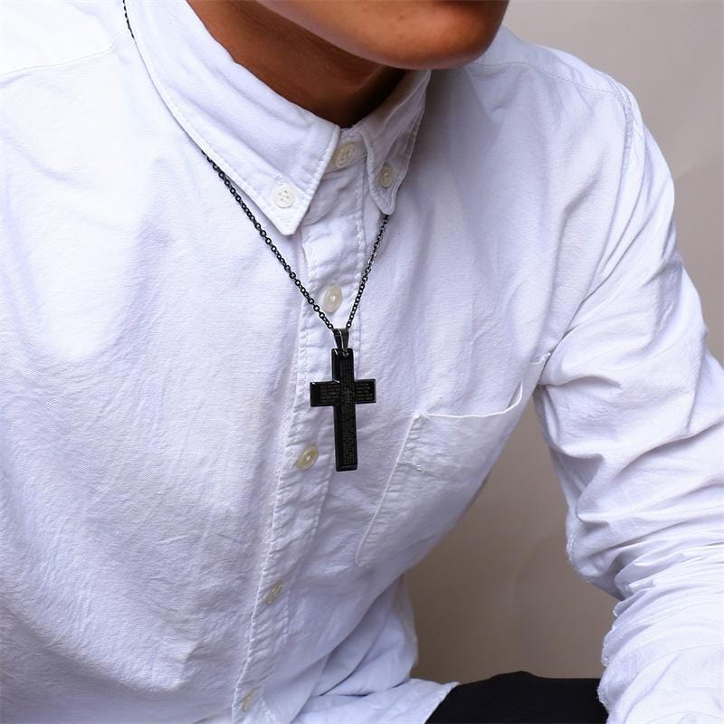 the Lord's Prayer Necklace Cross