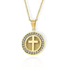 Medallion cross necklace gold