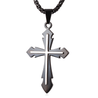 mens stainless steel cross necklace black