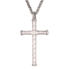 mens cross necklace rustic silver