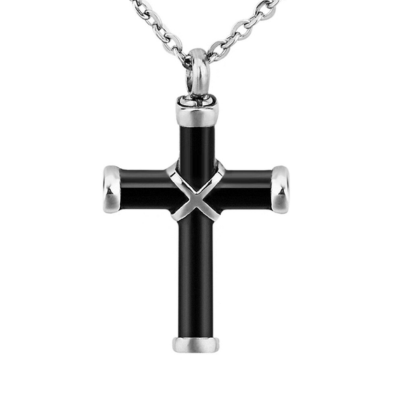 Rose Gold Cathedral Cross Urn Necklace and Cross Keepsake Jewelry