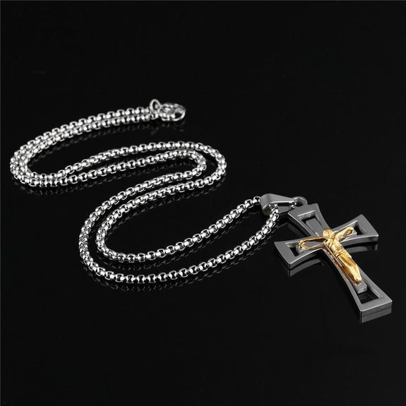 Men's Crucifix Jesus Cross Necklace