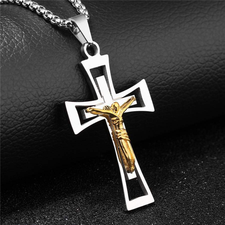Men's Christian Jesus Cross Necklace