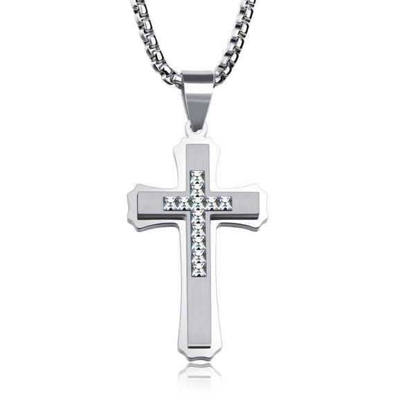 Layered Cross Pendant Necklace For Men In 925 Sterling Silver at Rs 999 | Sterling  Silver Pendants in Jaipur | ID: 2852308074688