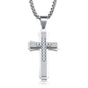 Men's Silver Diamond Cross Necklace
