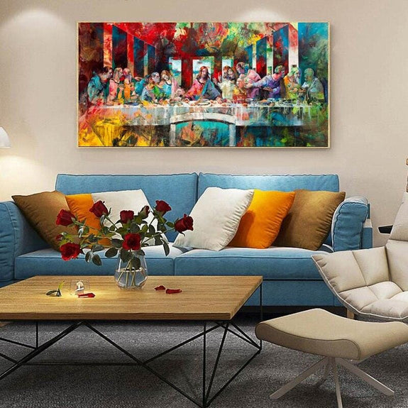 multicolor-last-supper-canvas-painting