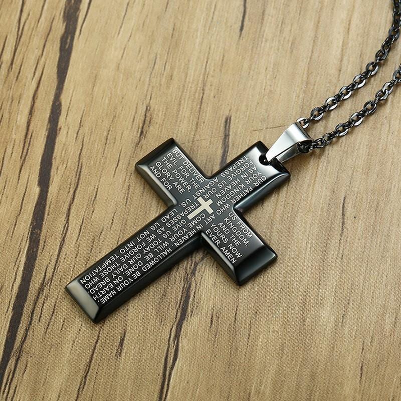 Lord's Prayer Necklace with Cross