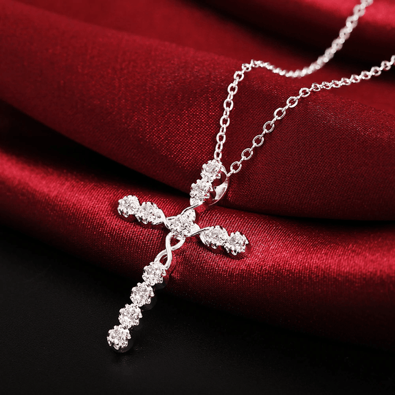 Christian Diamond Cross Necklace for Women