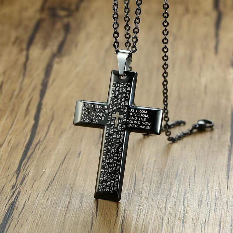 The Lord's Prayer Necklace with Cross