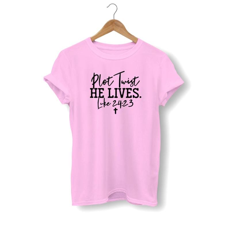 plot-twist-he-lives-shirt pink