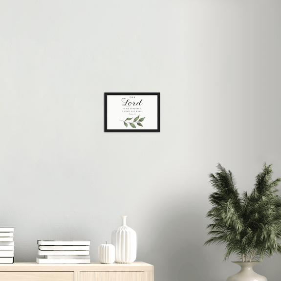 Psalm 23 Leaves Matte Poster Wooden Frame (A4 Horizontal)
