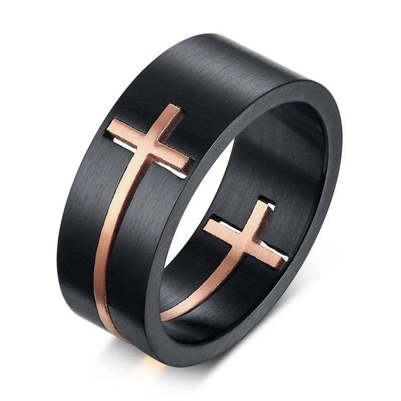 Christian Cross Ring rose gold