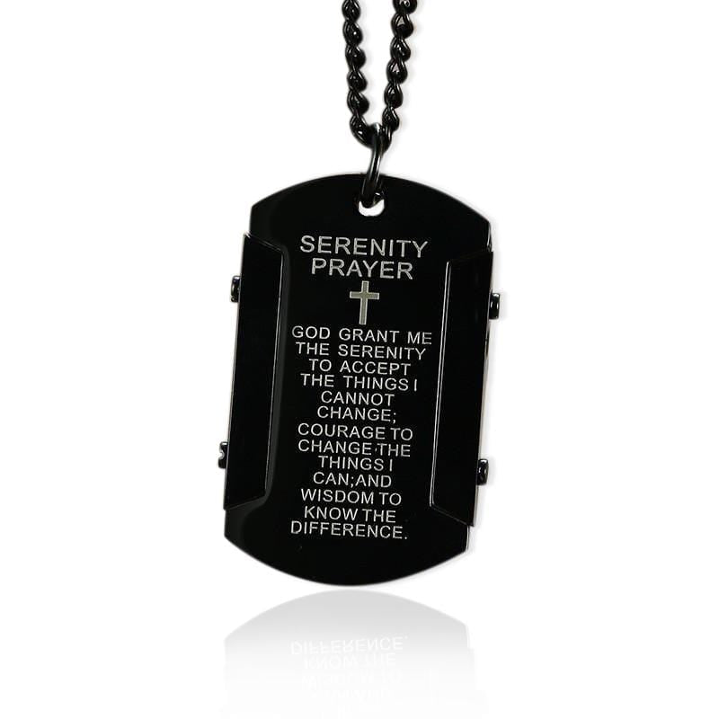 Serenity Prayer Necklace black