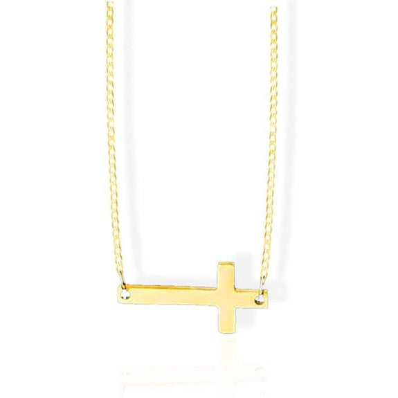 sideways cross necklace for women golden