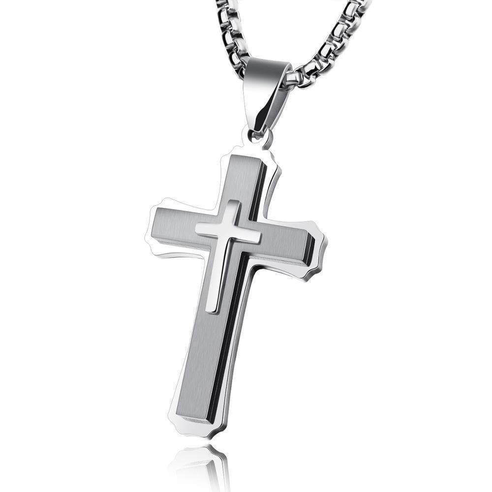Men's Stainless Steel Necklace With Cross | Lord's Guidance