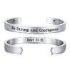 cuff bracelet bible verse deuteronomy 31:6 silver