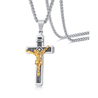 men's two tone crucifix necklace