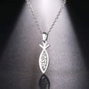silver jesus fish necklace