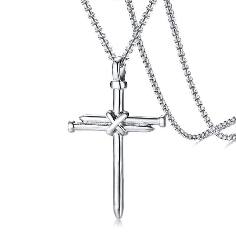 3 Nail Cross Necklace