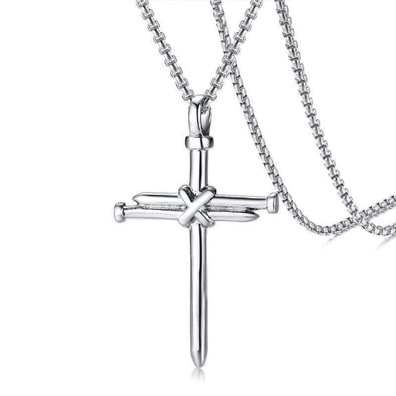 3 Nail Cross Necklace