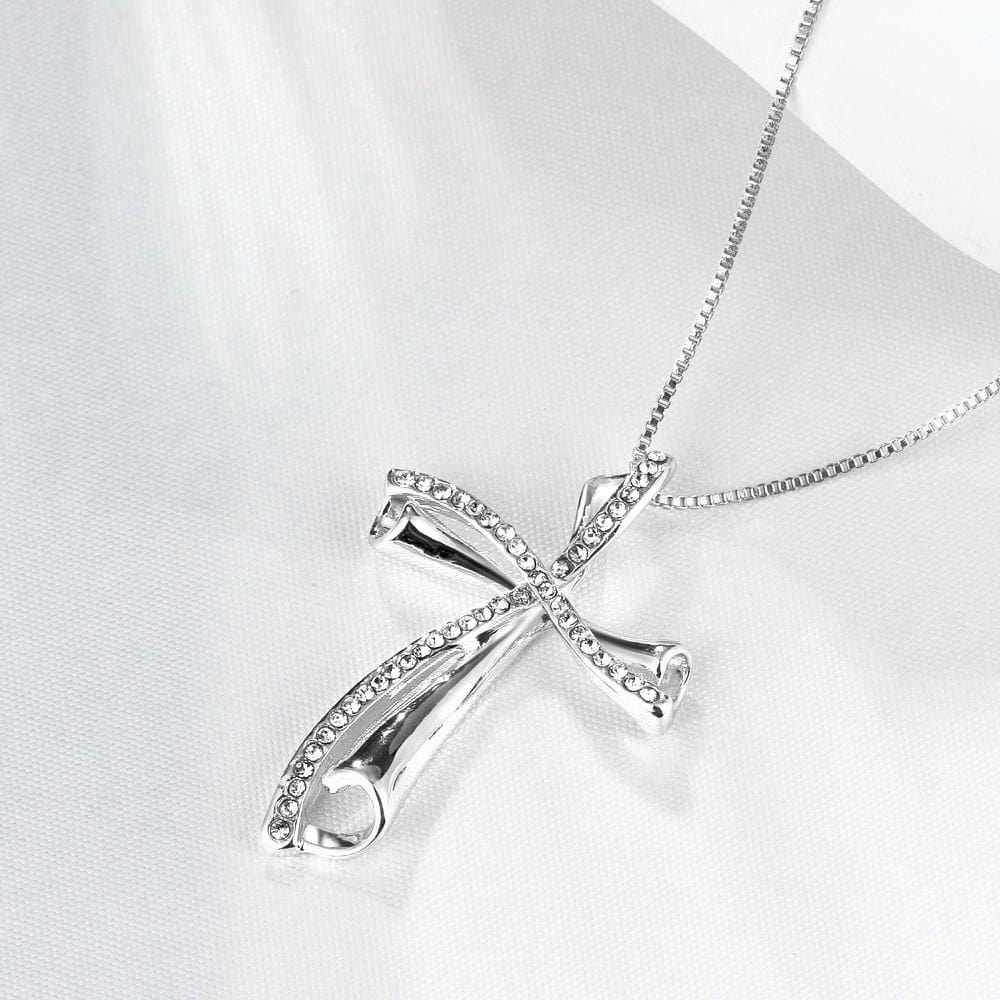 Silver Women's Necklace with Cross