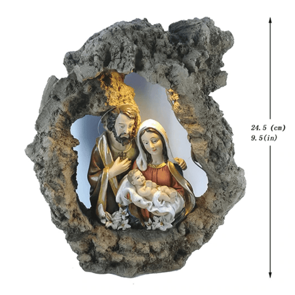 Christian Figurine Mary Joseph And Jesus (LED)