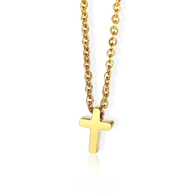 Women's Small Gold Cross Necklace