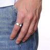Stainless steel ring with cross for men