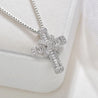 tiny diamond cross necklace steel