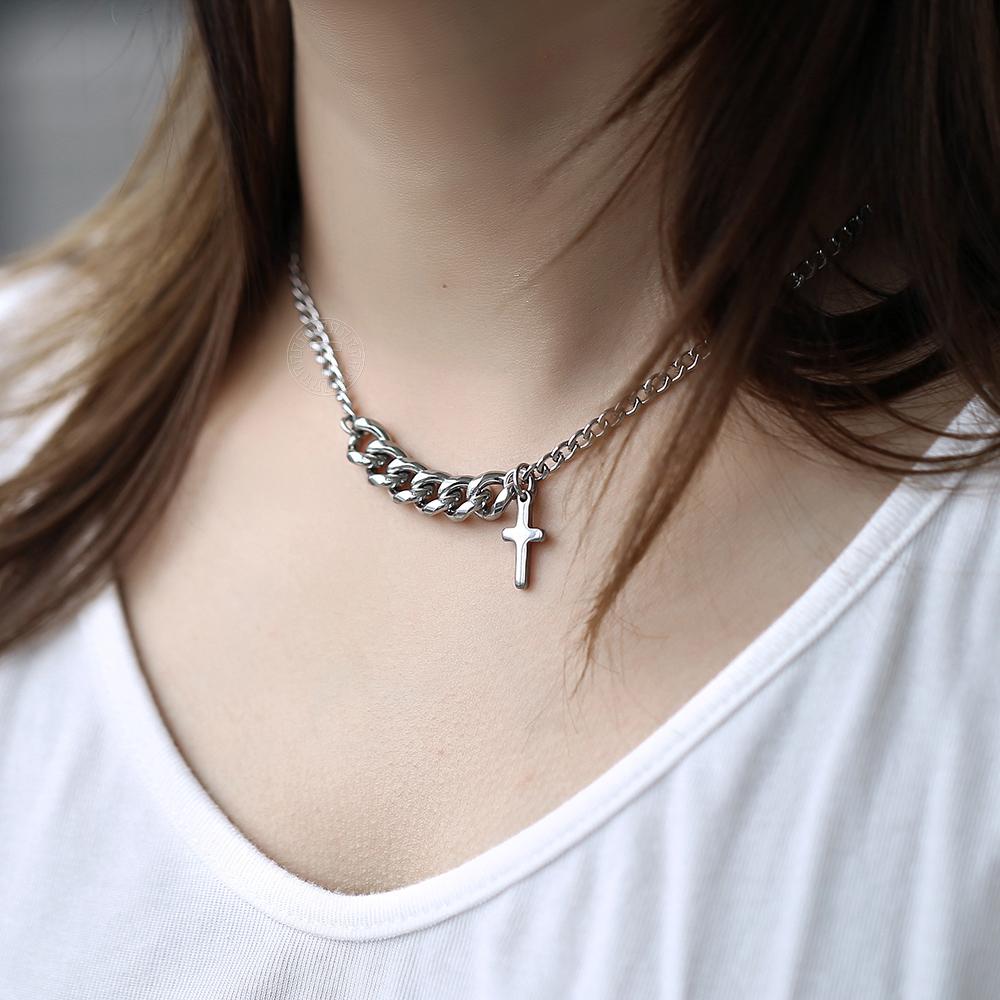 Women's Choker Chain Cross Necklace