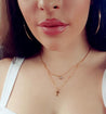 women's small diamond cross choker necklace 