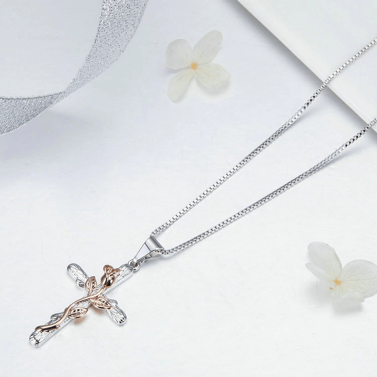 Women's Cross Flower Necklace