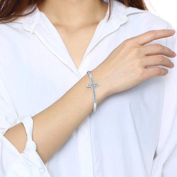 Womens Diamond Cross Bracelet