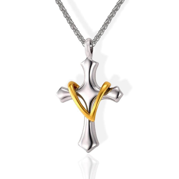 women's heart cross necklace