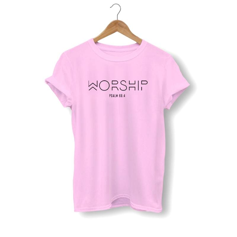 worship t-shirt women pink